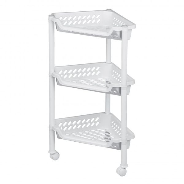 Етажерка Plast Team кутова маленька на коліщатках Біла