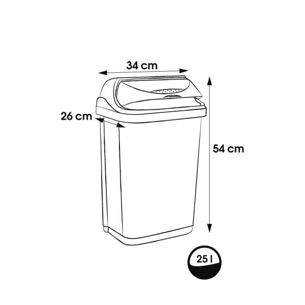 Сміттєвий контейнер Keeeper "ROLLTOP" 25л срібло