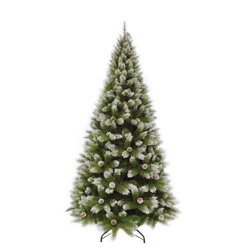 Сосна Pittsburgh 2,30 м зелена з ефектом покриття інеєм та шишками