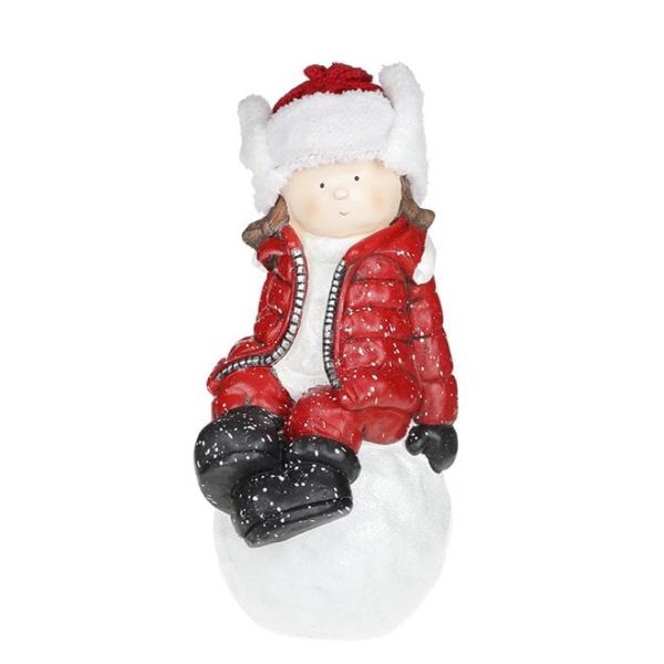 Новорічна фігурка Дівчинка на сніжці Н-45 см. 11746
