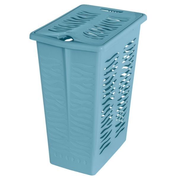 Кошик для білизни BranQ Зебра 30 л. Небесно-блакитний