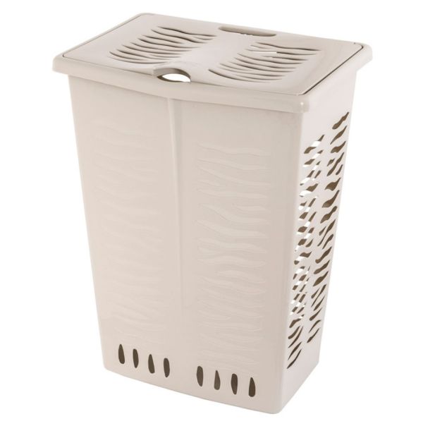 Кошик для білизни BranQ Зебра 42 л. Кремовий