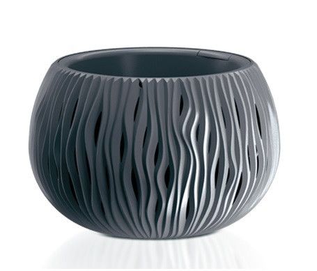 Горщик круглий Sandy Bowl із вкладишем, 37см Сірий