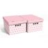 Набор картонных ящиков для хранения А4, розовый горох 2шт