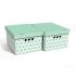 Набір картонних ящиків для зберігання А4, зелений горох 2шт.