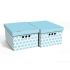 Набор картонных ящиков для хранения А4, голубой горох 2шт