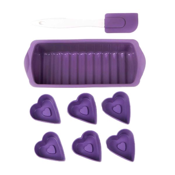Набір силіконових форм для випічки (хліба, мафіни Серце-6шт, лопатка)
