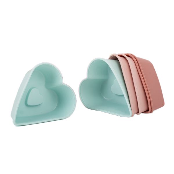 Форма силіконова для випікання кексів Серце, 6шт, 7см