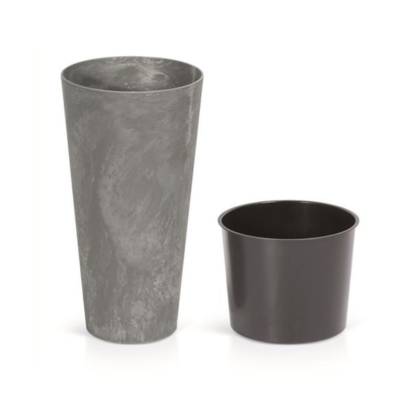 Горщик для квітів Tubus Slim Beton Effect 20cm Маренго мармуровий