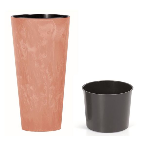 Горщик для квітів Tubus Slim Beton Effect 25cm Терра мармуровий