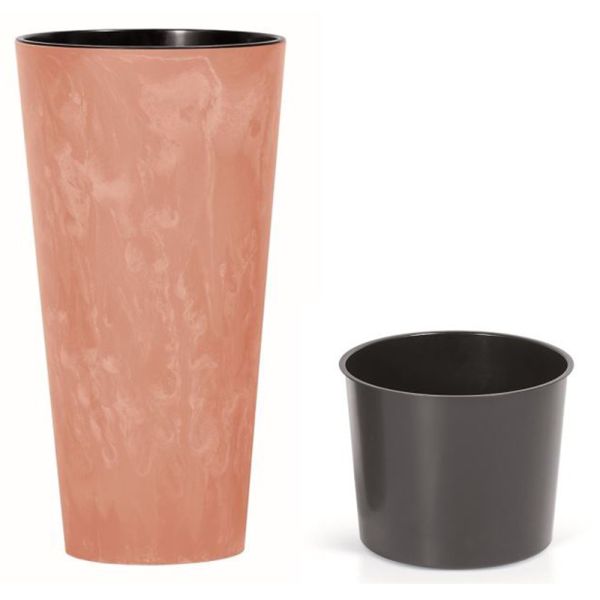 Горщик для квітів Tubus Slim Beton Effect 40cm Терра мармуровий