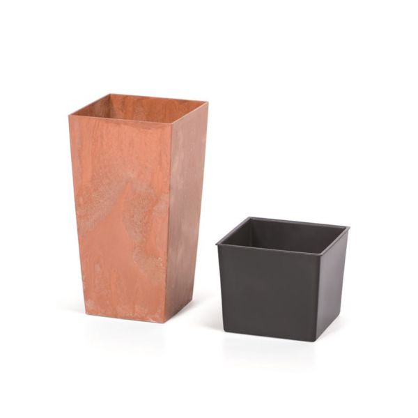 Горщик для квітів Urbi Square Beton Effect 14см Терра мармуровий