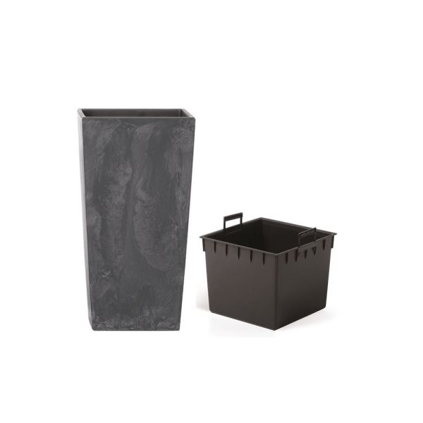 Горщик для квітів Urbi Square Beton Effect 17см Антрацит мармуровий