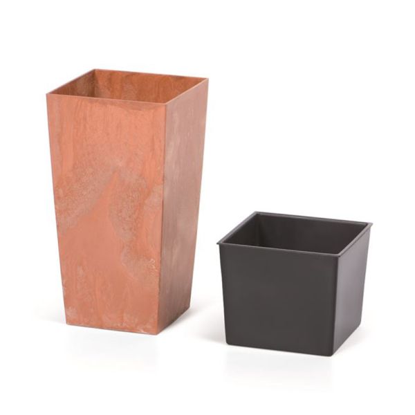 Горщик для квітів Urbi Square Beton Effect 22.5см Терра мармуровий