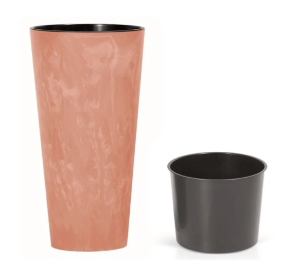 Горщик для квітів Tubus Slim Beton Effect 30cm Терра мармуровий