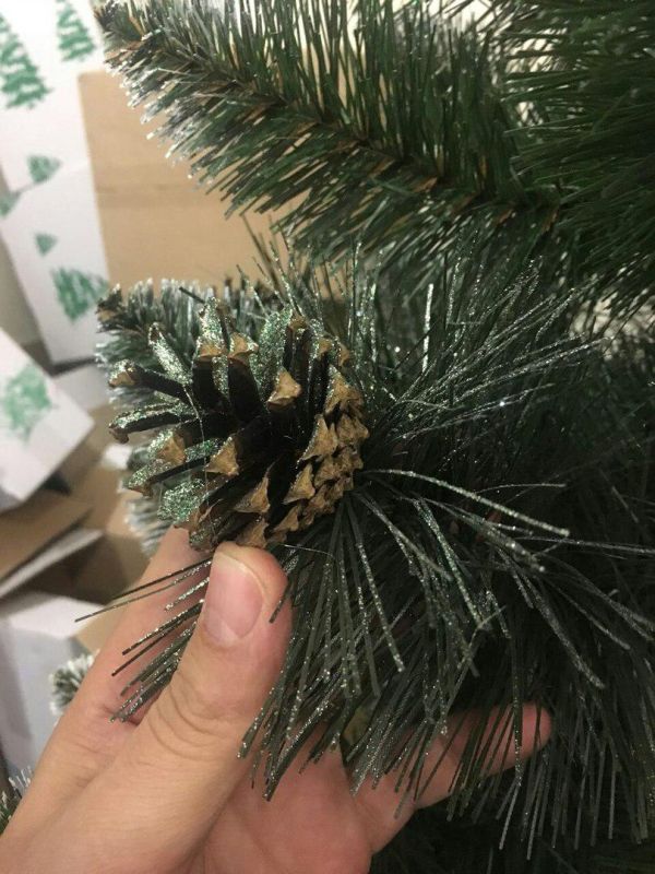 Штучна ялинка з шишками КАРПАТСЬКА з білими кінчиками 100 см