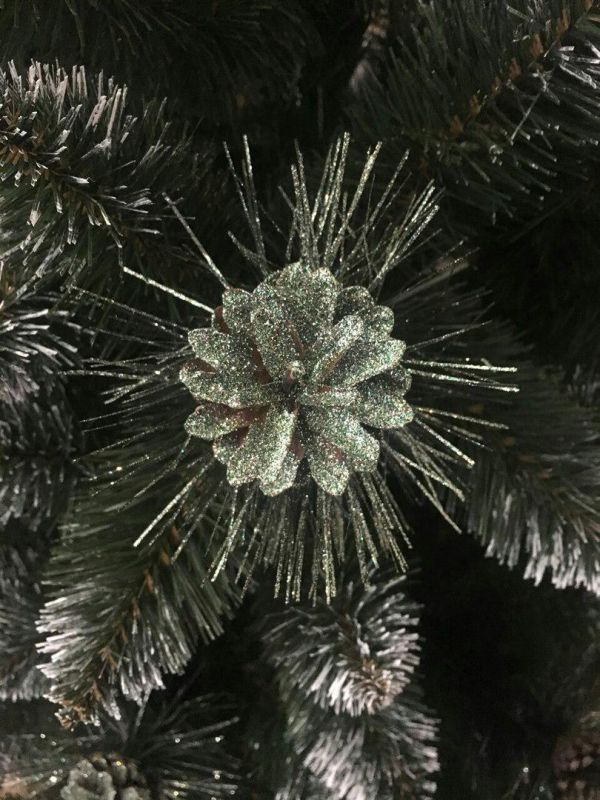 Штучна ялинка з шишками КАРПАТСЬКА з білими кінчиками 120 см