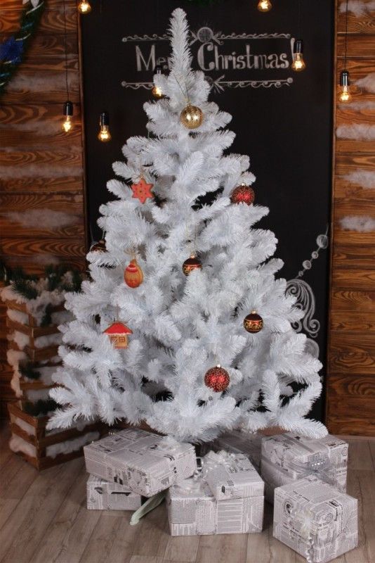 Новорічна біла штучна ялинка ЛІСОВА з ПВХ плівки 250 см