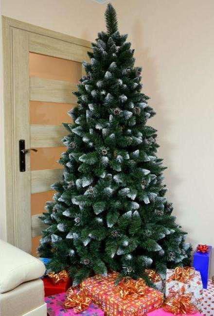 Штучна ялинка з шишками КАРПАТСЬКА з білими кінчиками 250 см