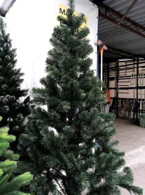 Штучна новорічна ялинка ЛІСОВА з білими кінчиками 200 см