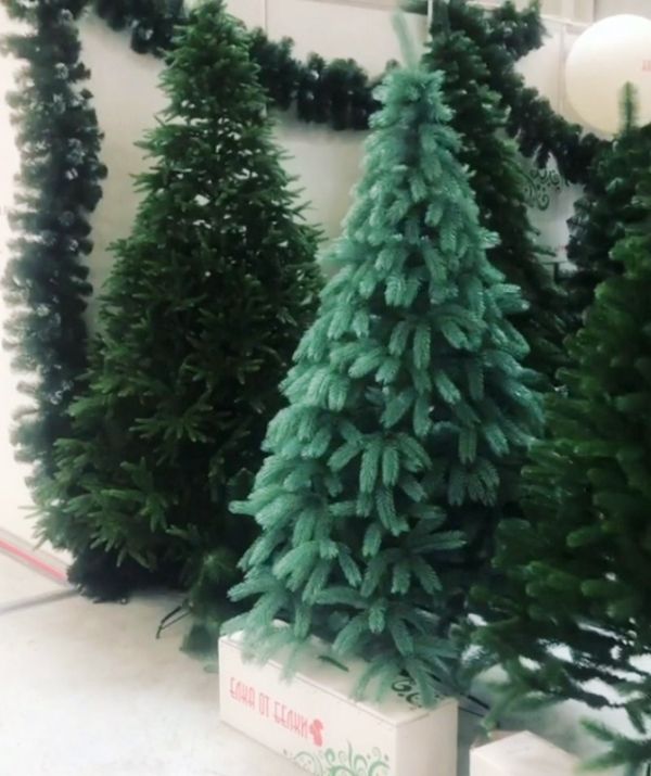 Штучна новорічна лита блакитна ялина БУКОВЕЛЬСЬКА 210 см