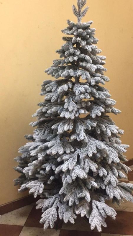 Штучна новорічна лита ялина КОВАЛІВСЬКА ЗАСНІЖЕНА 210 см