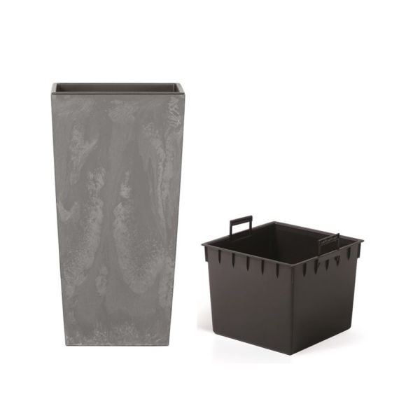 Горщик для квітів Urbi Square Beton Effect 32.5см Маренго мармуровий