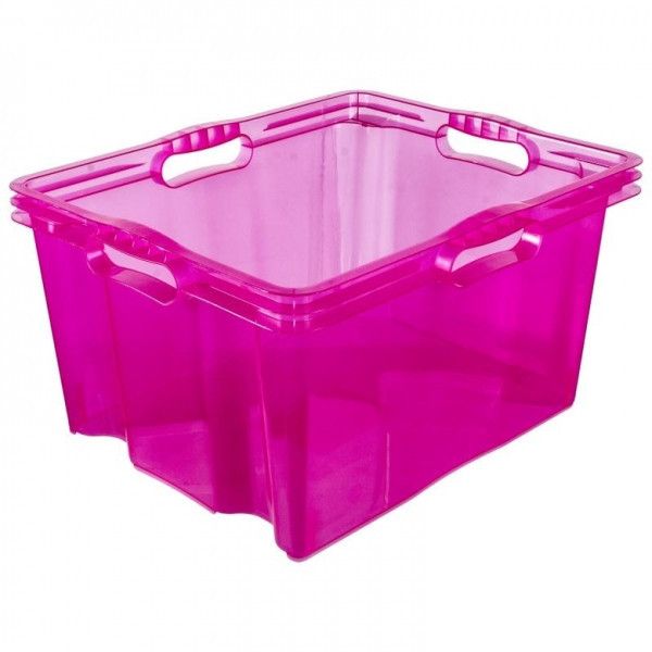 Ящик для зберігання Multi-box XL прозорий 24л Малиновий
