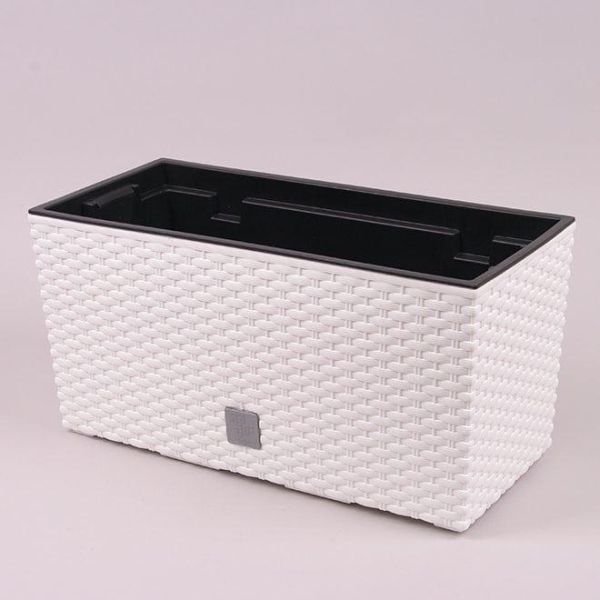 Горщик для квітів терасовий Rato Case 60см із вкладишем Білий