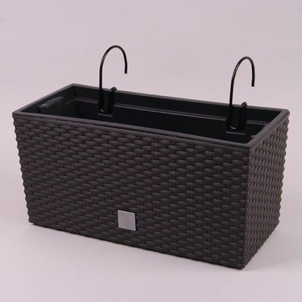 Балконний ящик RATO CASE 400мм підвісний з вкладишем Коричневий