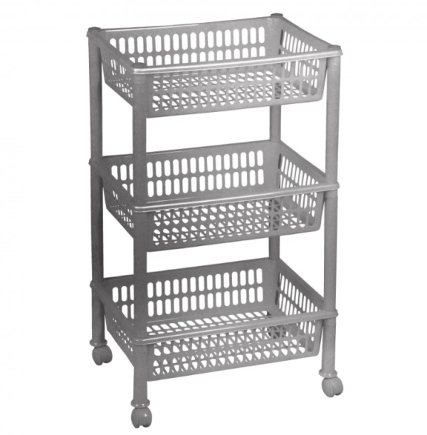 Етажерка Plast Team Джамбо ЕСО на коліщатках Срібло