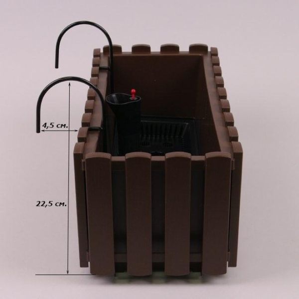 Балконний ящик підвісний Boardee Fencycase W 58см Коричневий