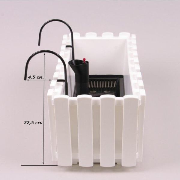 Балконний ящик підвісний Boardee Fencycase W 38см Білий