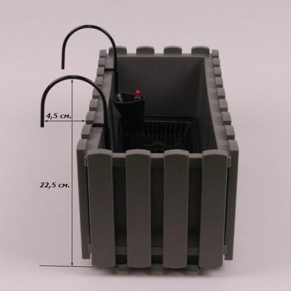 Балконний ящик підвісний Boardee Fencycase W 38см Сірий