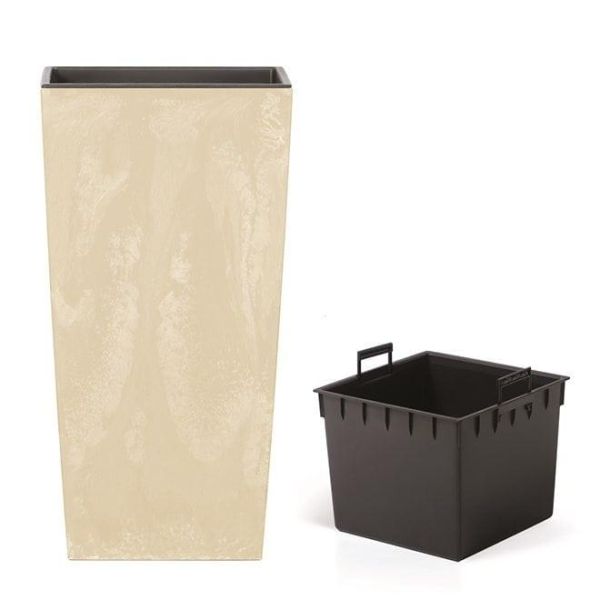 Горщик для квітів Urbi Square Beton Effect 17см Мармуровий крем