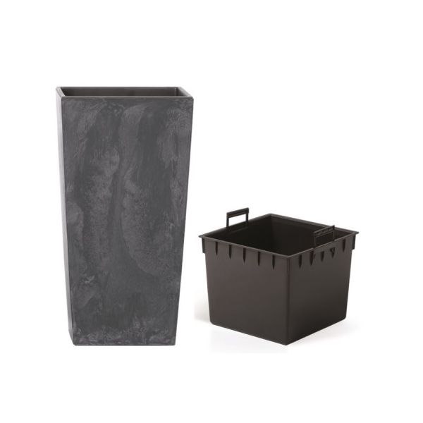Горщик для квітів Urbi Square Beton Effect 24 см Антрацит