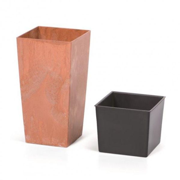 Горщик для квітів Urbi Square Beton Effect 24 см Терра мармуровий