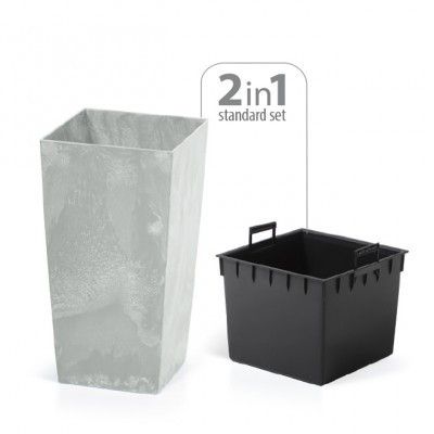 Горшок для цветов Urbi Square Beton Effect 24 см Бетон