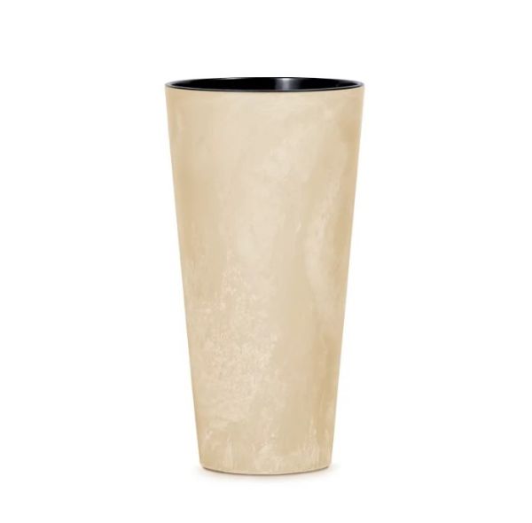 Горщик для квітів Tubus Slim Beton Effect 40см Мармуровий крем