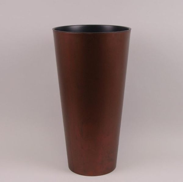 Горшок для цветов Tubus Slim Beton Effect 30см Corten/медный
