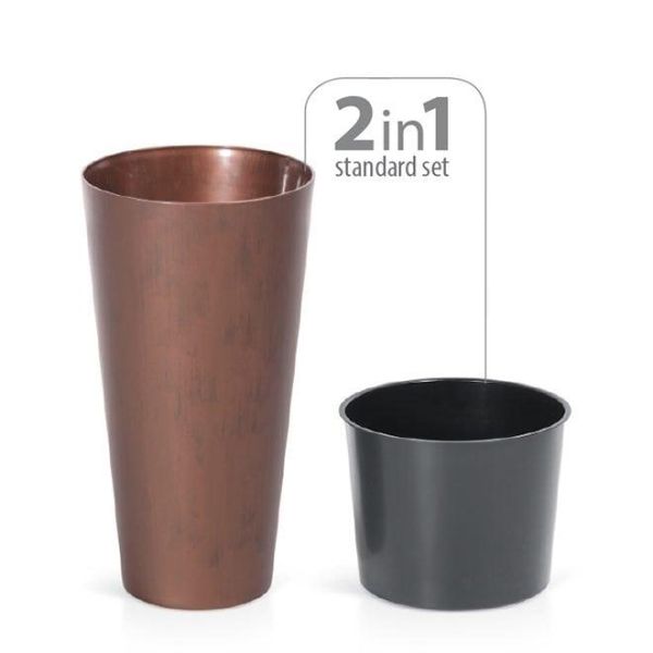 Горщик для квітів Tubus Slim Beton Effect 40cm Corten/мідний