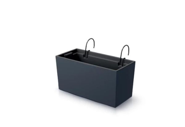 Балконна скринька Urbi Case 400мм підвісна з вкладишем Антрацит