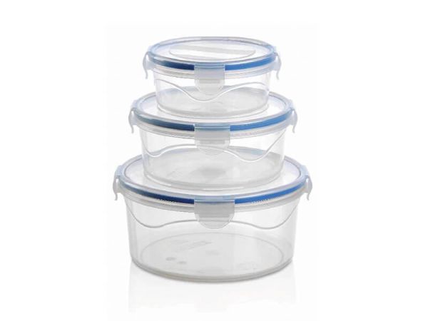  Комплект ємностей вакуумних круглих CLICK WITH  LOCK 3шт (0,45лх0,95лх1,9л)