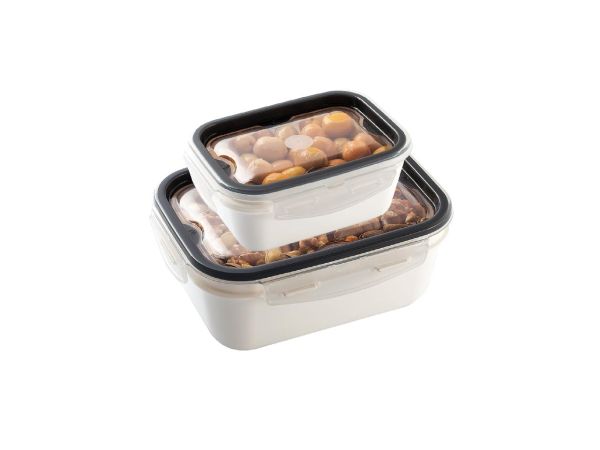 Комплект ємностей вакуумних прямокутних LOCK  & FIT 2шт (0,45лх1л) Матовий