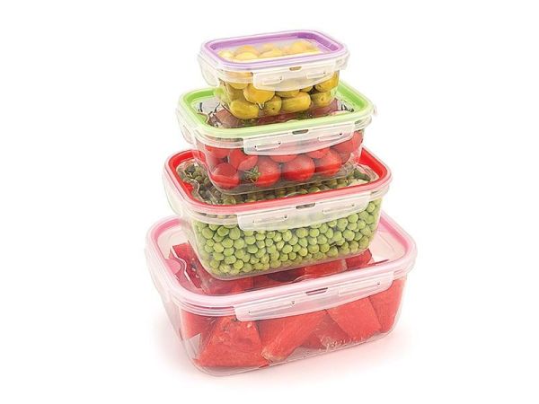 Комплект ємностей вакуумних прямокутних LOCK & FIT 4шт (0,45лх1лх2лх4л)