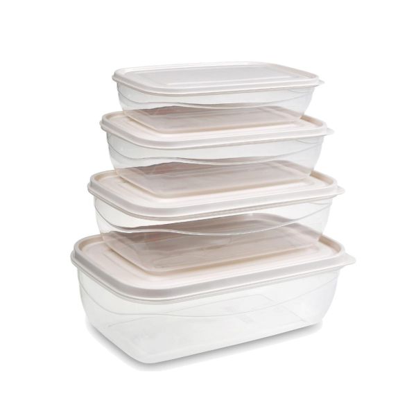 Комплект ємностей прямокутних SOFT & LOCK 4шт (0,8л+1,2л+1,8л+2,7л)