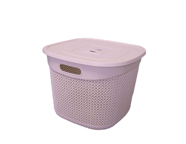 Кошик DROP квадратний з кришкою, 36л Пурпурно-рожевий
