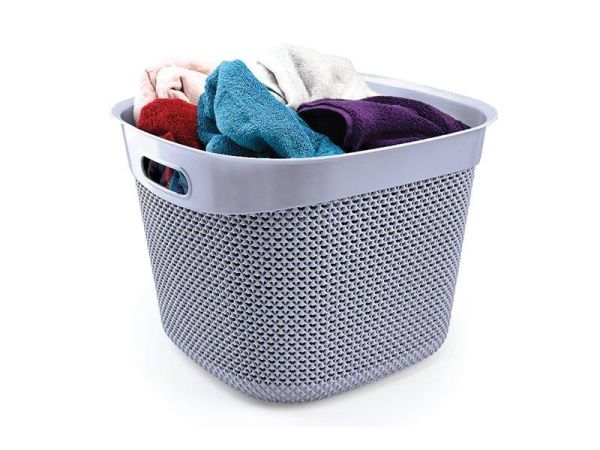 Кошик DROP квадратний, 36л, Сірий металік