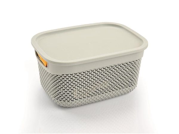 Кошик DROP прямокутний з кришкою, 6,6л Крем