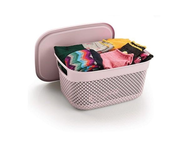 Кошик DROP прямокутний з кришкою, 6,6л Пурпурно-рожевий